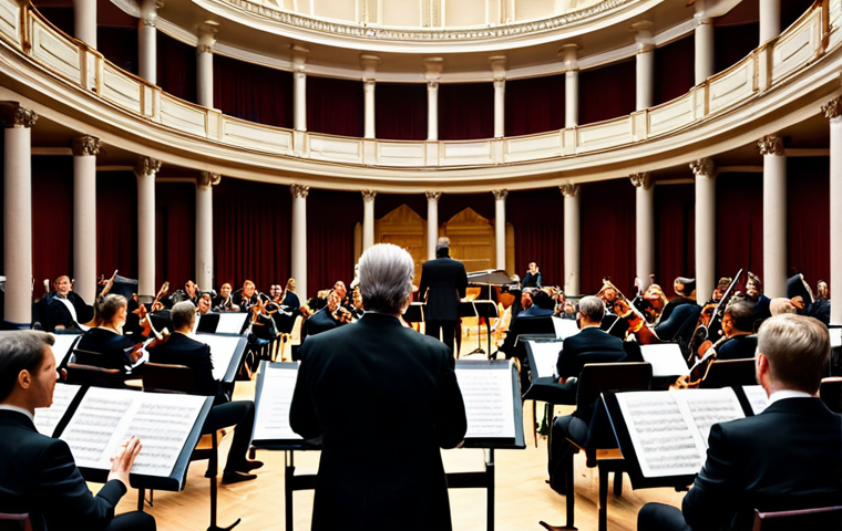 **

A grand concert hall filled with musicians performing classical music. Focus on a string quartet playing passionately, with the conductor leading the orchestra. Elegant attire, professional setting, safe for work, perfect anatomy, natural proportions, high quality lighting, appropriate content, fully clothed, family-friendly.

**