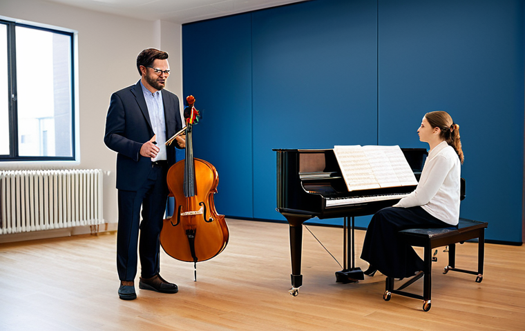 연주가가 자격증을 활용하는 다양한 방법 - Music Teacher**

"A professional music teacher, fully clothed in modest attire, instructing a studen...